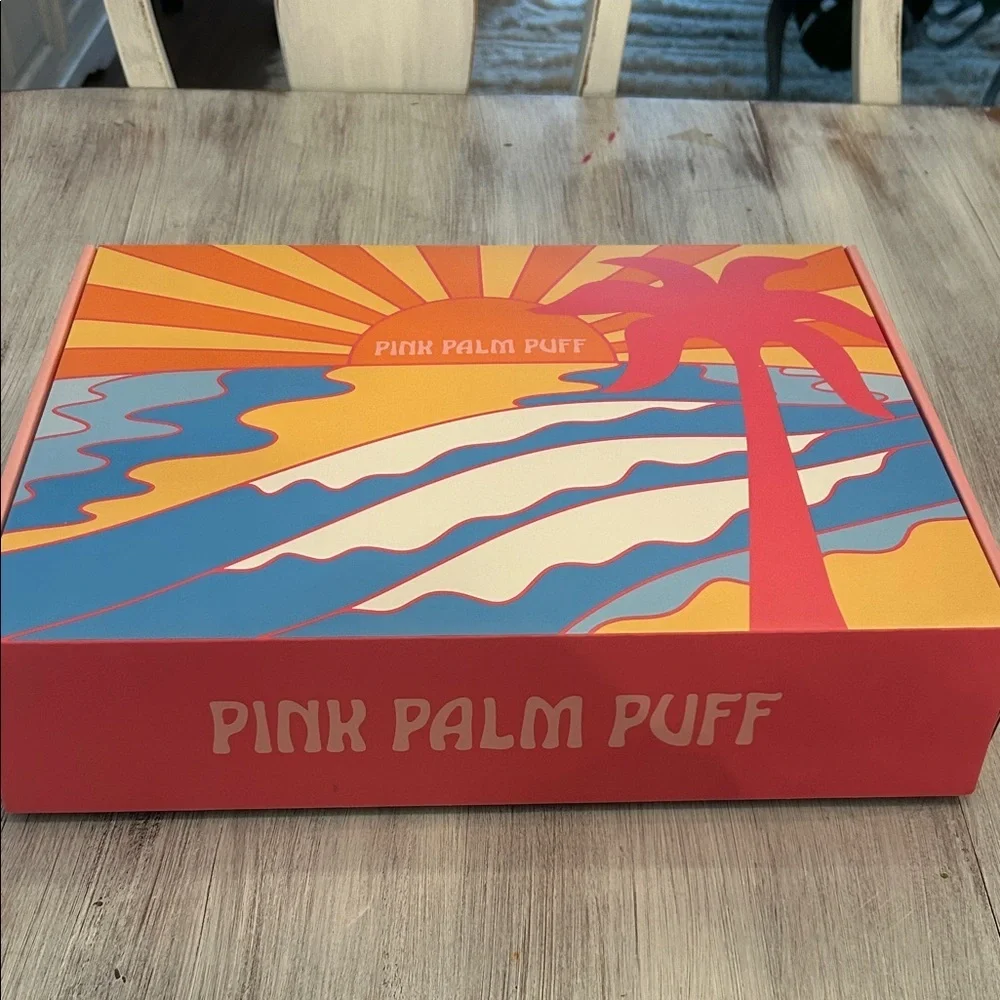 Pink Palm Puff Colorful Box and Bag only
